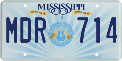 MS license plate MDR714