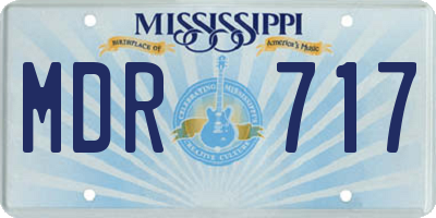 MS license plate MDR717