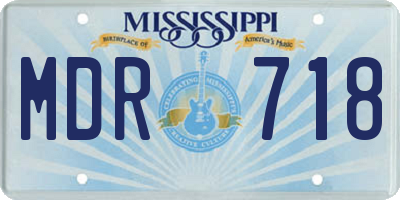 MS license plate MDR718