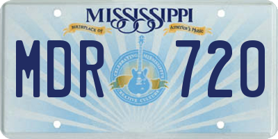 MS license plate MDR720