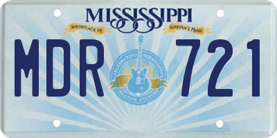 MS license plate MDR721