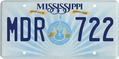 MS license plate MDR722