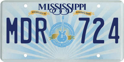 MS license plate MDR724