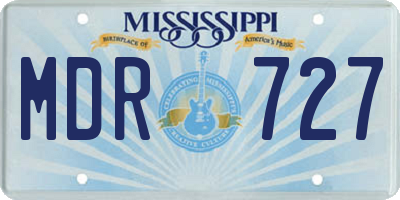 MS license plate MDR727