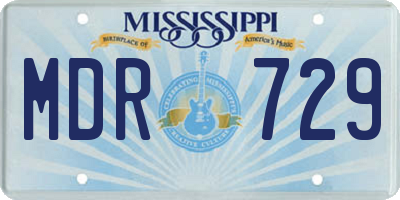 MS license plate MDR729