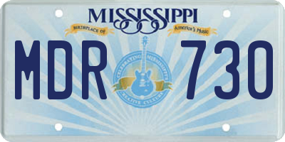 MS license plate MDR730