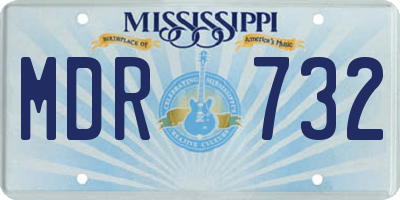 MS license plate MDR732