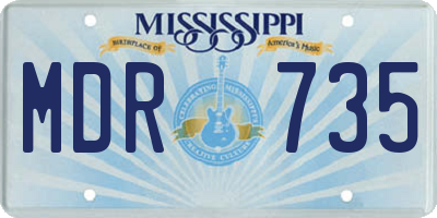 MS license plate MDR735