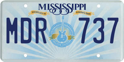 MS license plate MDR737