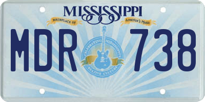 MS license plate MDR738