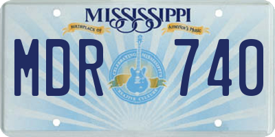 MS license plate MDR740