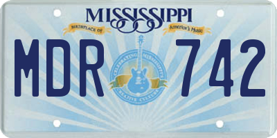 MS license plate MDR742