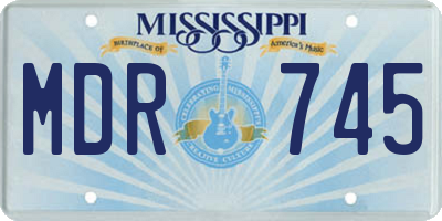 MS license plate MDR745