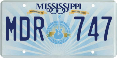 MS license plate MDR747