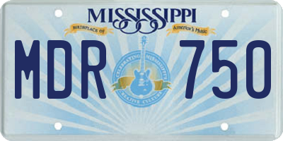 MS license plate MDR750