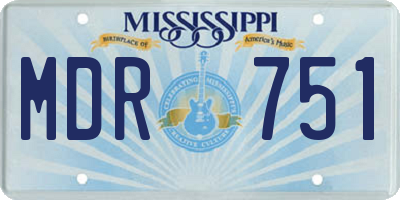 MS license plate MDR751