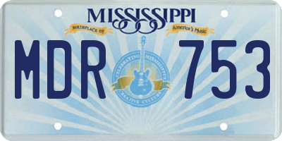 MS license plate MDR753