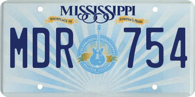 MS license plate MDR754