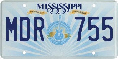 MS license plate MDR755