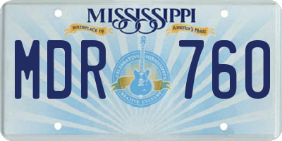 MS license plate MDR760