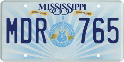 MS license plate MDR765