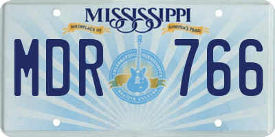 MS license plate MDR766