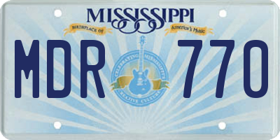 MS license plate MDR770