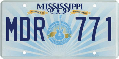 MS license plate MDR771