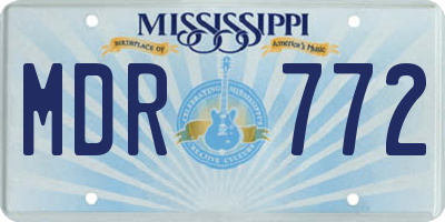 MS license plate MDR772