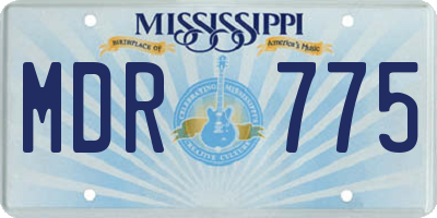 MS license plate MDR775
