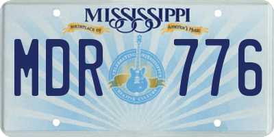 MS license plate MDR776