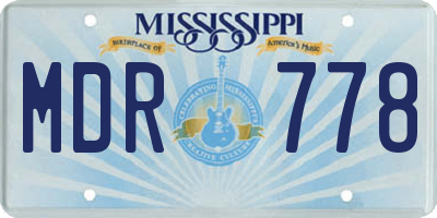 MS license plate MDR778