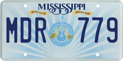 MS license plate MDR779