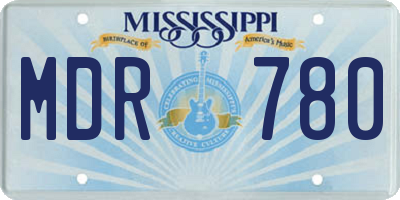 MS license plate MDR780