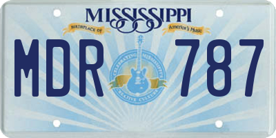 MS license plate MDR787