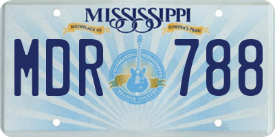 MS license plate MDR788