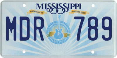 MS license plate MDR789