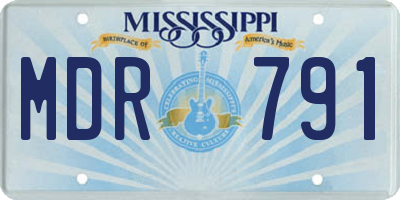 MS license plate MDR791