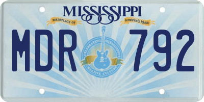 MS license plate MDR792