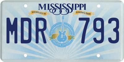 MS license plate MDR793