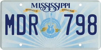 MS license plate MDR798