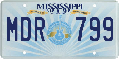 MS license plate MDR799