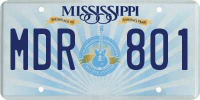 MS license plate MDR801