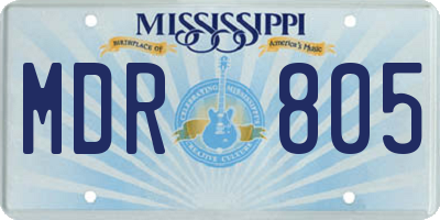 MS license plate MDR805