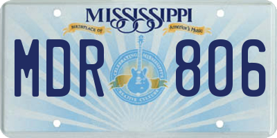 MS license plate MDR806