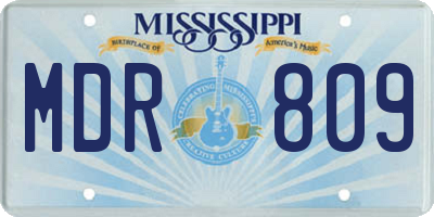 MS license plate MDR809