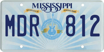 MS license plate MDR812