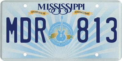 MS license plate MDR813