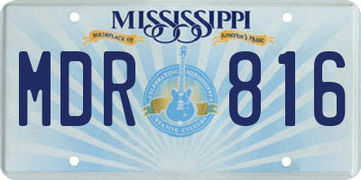 MS license plate MDR816