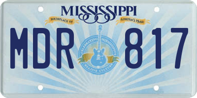 MS license plate MDR817